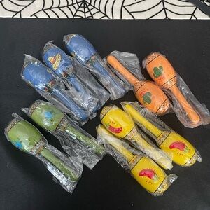 Colorful Hand-Painted Maracas Set